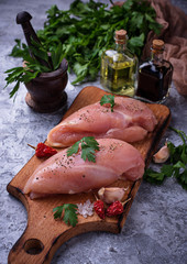 Raw chicken breasts or fillets