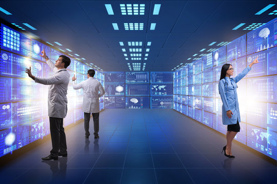 Concept of telemedicine with male doctor