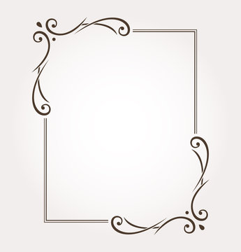 Calligraphic frame and page decoration. Vector illustration