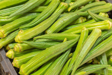 Obraz premium Okra at Farmers Market