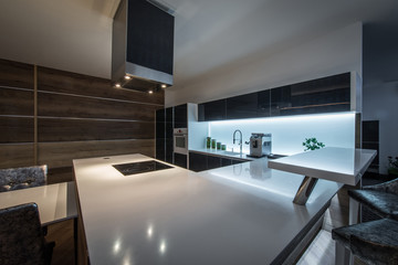 Counter top close up in luxury kitchen