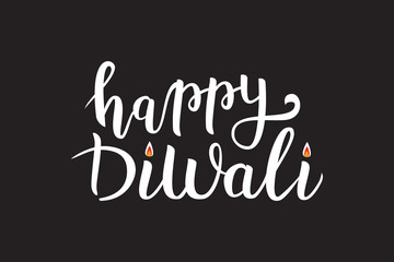 Naklejka na ściany i meble Vector isolated lettering for Diwali festival for decoration and covering on the dark background. Concept of Happy Diwali.
