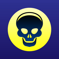 Skull icon halloween concept. Silhouette flat symbol