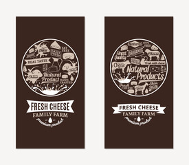 Vector cheese cards