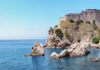Fototapeta na wymiar Beautiful view of ancient fortress at seashore