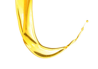 Cooking oil splashing, isolated on white