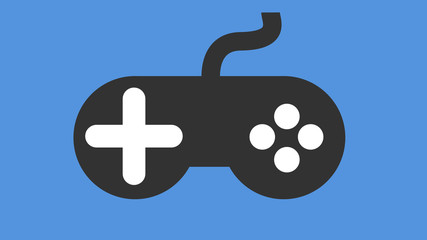 Modern video games controller icon blue