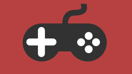 Modern video games controller icon red