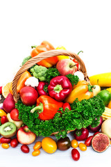 Fresh vegetables in basket.