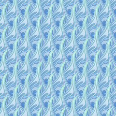 Seamless blue abstract pattern with art design elements. Vector illustration