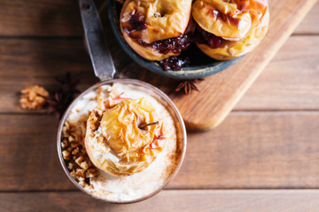 Fruit dessert baked apples