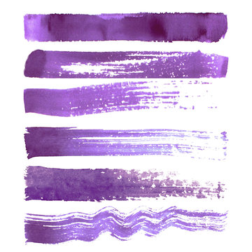 Set Of Purple Brush Strokes