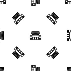 Supermarket building pattern seamless black