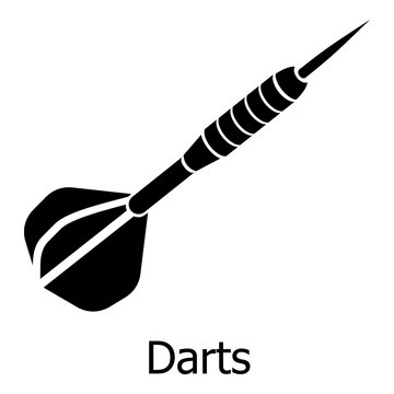 Darts icon, simple black style