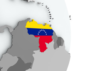 Map of Venezuela with flag
