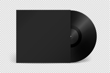 Realistic Empty Music Gramophone Vinyl Lp Record With Cover Icon Category