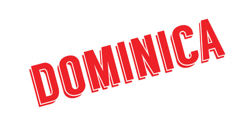 Dominica rubber stamp. Grunge design with dust scratches. Effects can be easily removed for a clean, crisp look. Color is easily changed.