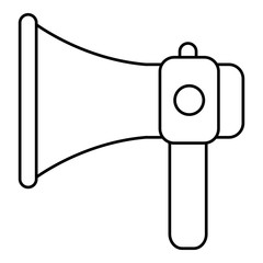 Hand speaker icon , outline style