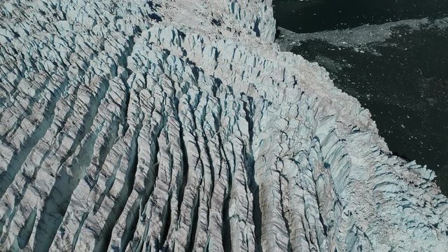 Arial 4k shots of a glacier and it's surroundings in Alaska
