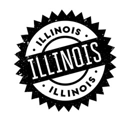 Illinois rubber stamp. Grunge design with dust scratches. Effects can be easily removed for a clean, crisp look. Color is easily changed.
