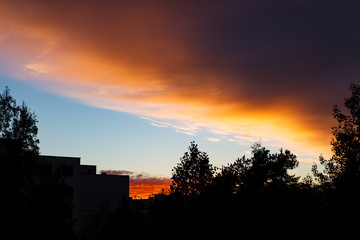 Beautiful sunset sky big cloud