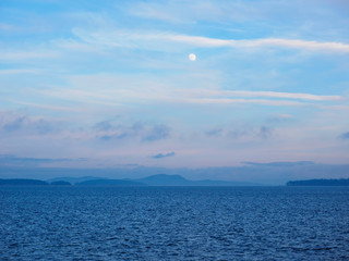 Sunset view at the shore in Sidney, Vancouver Island, British Columbia