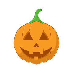 Illustration of funny pumpkin face. Vector.