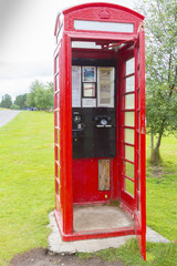 typical English red telephone booth