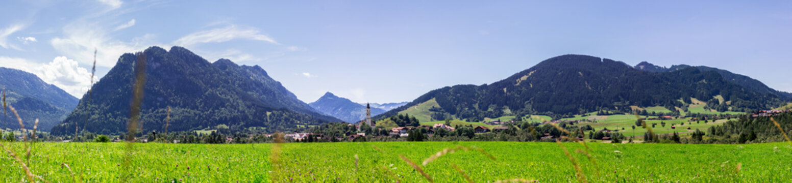 Great village-mountains panorama of Pfronten, Allgäu