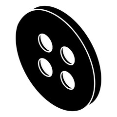 Classic shirt button icon, simple style