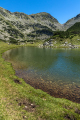 Fototapeta na wymiar Amazing Panorama with Prevalski lakes and Mozgovishka pass, Pirin Mountain, Bulgaria