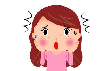 人女性そばかす