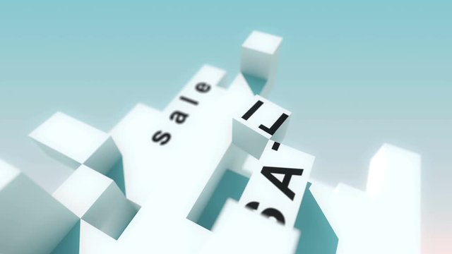 Customer words animated with cubes