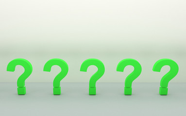 Einfache viele Fragezeichen vor einem hellen Hintergrund