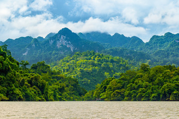 Beautiful natural scenery Ba Be Lake Nation Park is famous travel destination in Bac Kan province, Vietnam.