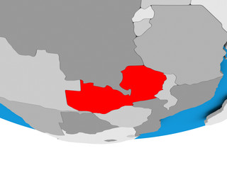 Fototapeta premium Zambia on globe