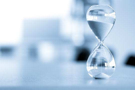 Sand clock, business time management concept