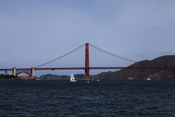 Golden Gate Bridge San Francisco Bay With Boats
