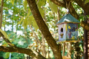 hand painted bird house
