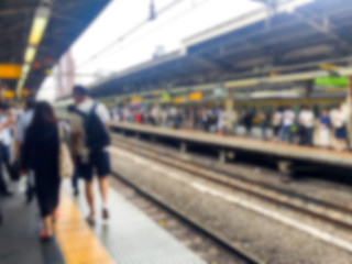 Abstract blur of Train at the station .