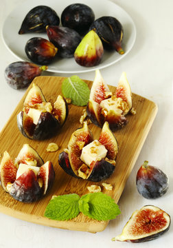 Figs witn cheese and nuts.
