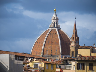 The dome of Florence Cathedral in the city center
