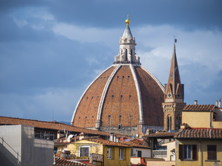 The dome of Florence Cathedral in the city center