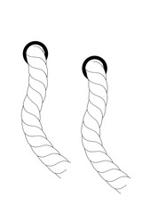 White Rope out from hole, Isolated on White