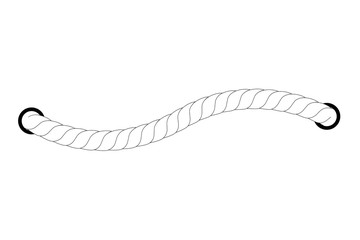 White Rope out from hole, Isolated on White