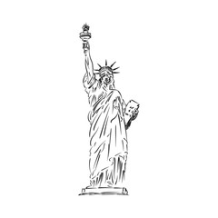 Statue of liberty. Sculpture from the United States of America. Flat vector illustration EPS 10
