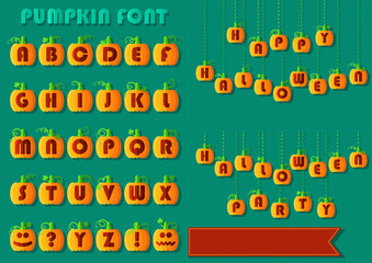 Halloween Set. Funny pumpkin font.