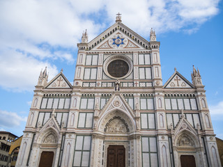 Fototapeta na wymiar Santa Croce Basilica in the historic city center o Florence (Santa Croce di Firenze)