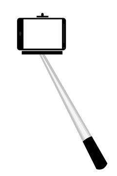 Selfie Stick, Isolated on White