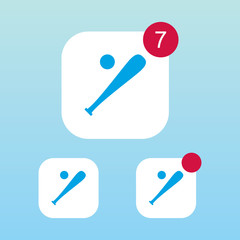 Baseball Icon With Notification